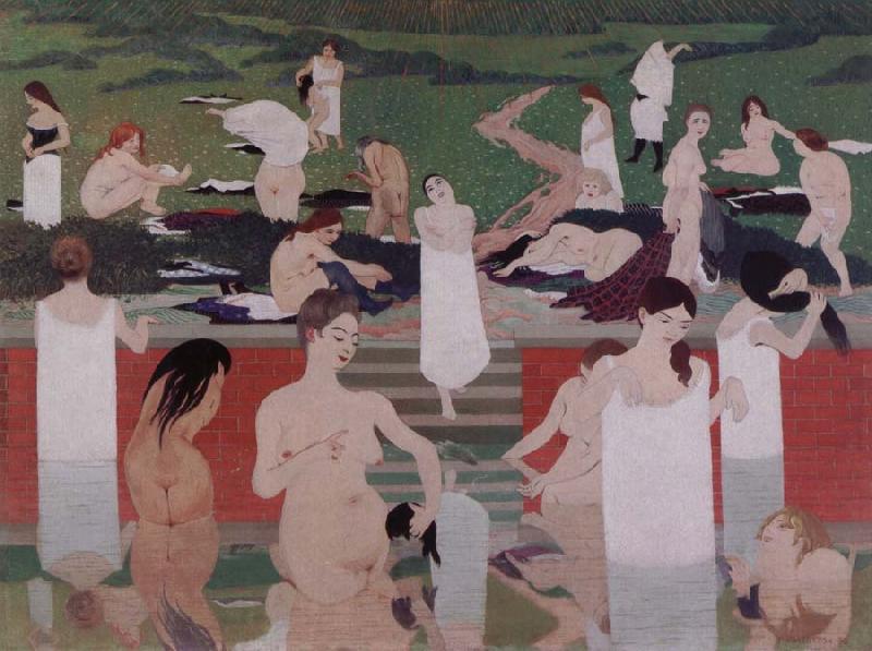 Felix Vallotton Bathing on a Summer Evening oil painting image
